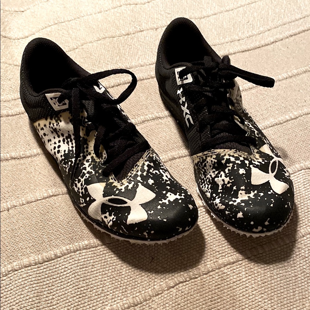Under Armour Black and White Track & Field Shoes